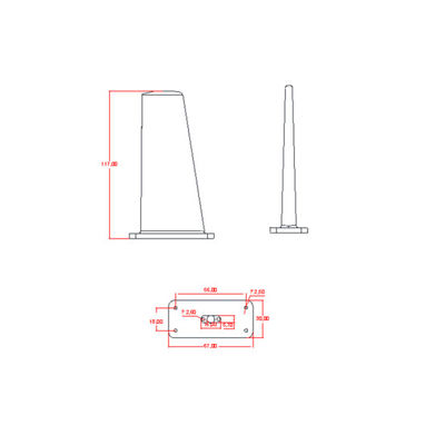 902-928MHz 3dBi SMAK Antena de cuchilla de plástico